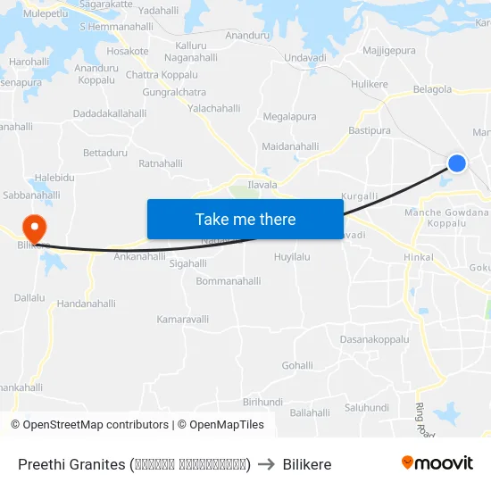 Preethi Granites (ಪ್ರೀತಿ ಗ್ರಾನೈಟ್ಸ್) to Bilikere map