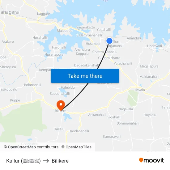 Kallur (ಕಲ್ಲೂರು) to Bilikere map