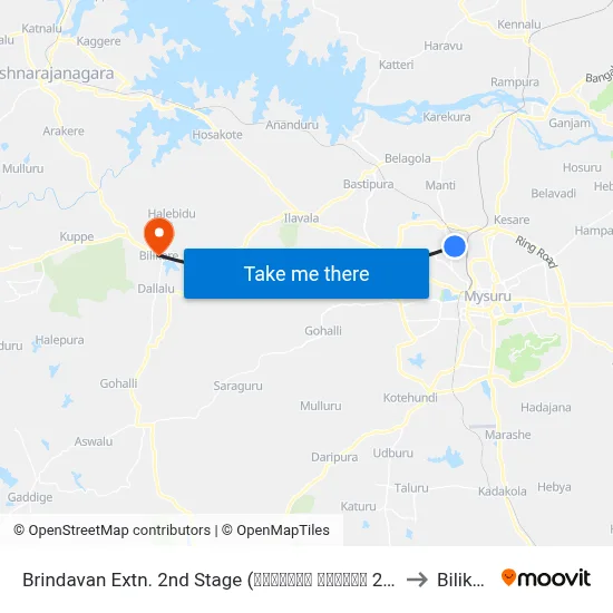 Brindavan Extn. 2nd Stage (ಬೃಂದಾವನ ಬಡಾವಣೆ 2ನೇ ಹಂತ) to Bilikere map