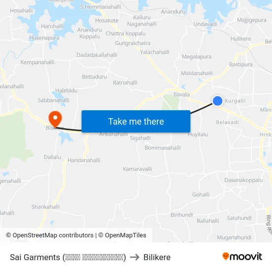 Sai Garments (ಸಾಯಿ ಗಾರ್ಮೆಂಟ್ಸ್) to Bilikere map