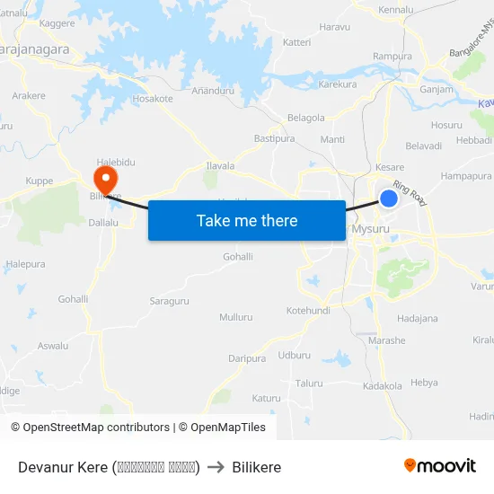 Devanur Kere (ದೇವನೂರು ಕೆರೆ) to Bilikere map