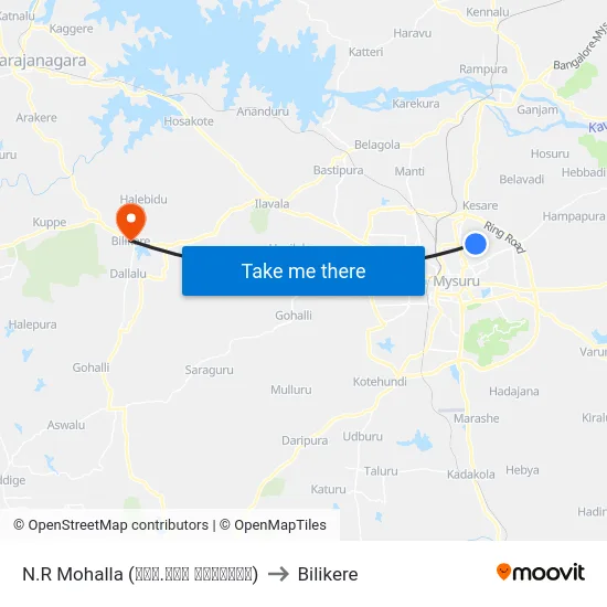 N.R Mohalla (ಎನ್.ಆರ್ ಮೊಹಲ್ಲಾ) to Bilikere map