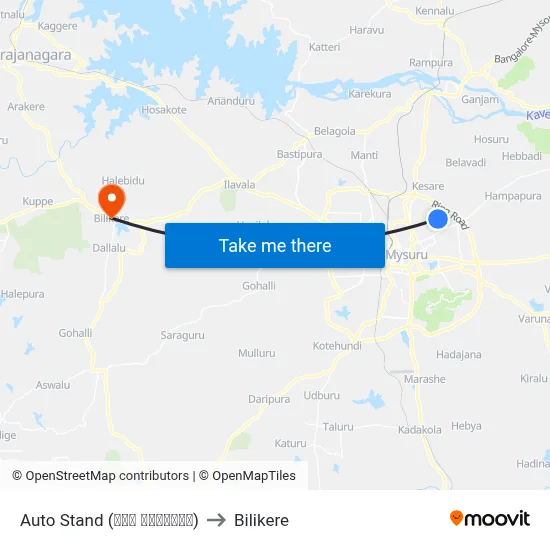 Auto Stand (ಆಟೋ ನಿಲ್ದಾಣ) to Bilikere map