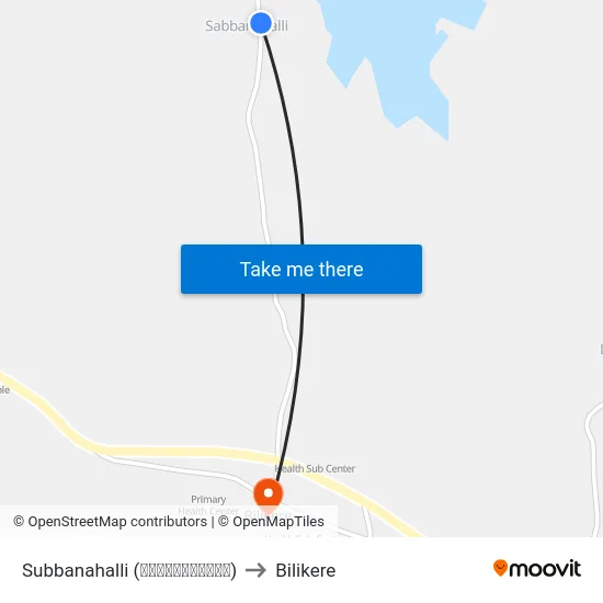 Subbanahalli (ಸುಬ್ಬನಹಳ್ಳಿ) to Bilikere map