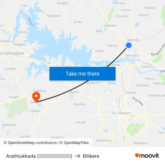 Arathiukkada (ಆರತಿಉಕ್ಕದಹಳ್ಳಿ) to Bilikere map
