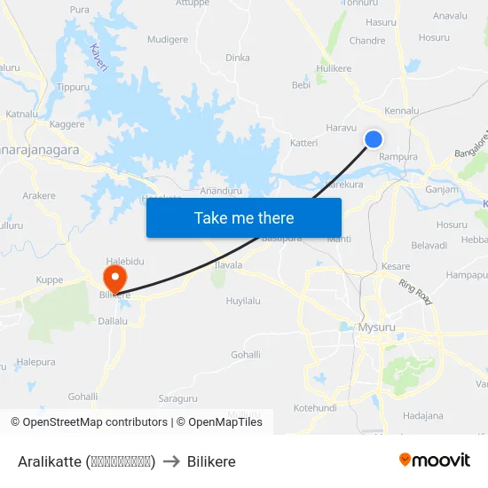 Aralikatte (ಅರಳೀಕಟ್ಟೆ) to Bilikere map