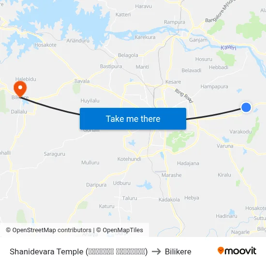 Shanidevara Temple (ಶನಿದೇವರ ದೇವಸ್ಥಾನ) to Bilikere map