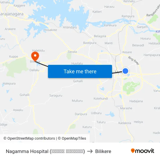 Nagamma Hospital (ನಾಗಮ್ಮ ಆಸ್ಪತ್ರೆ) to Bilikere map