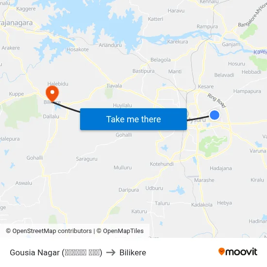 Gousia Nagar (ಘೌಸಿಯಾ ನಗರ) to Bilikere map