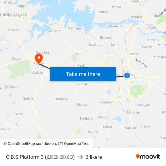 C.B.S Platform 3 (ನ.ಬ.ನಿ ಅಂಕಣ 3) to Bilikere map