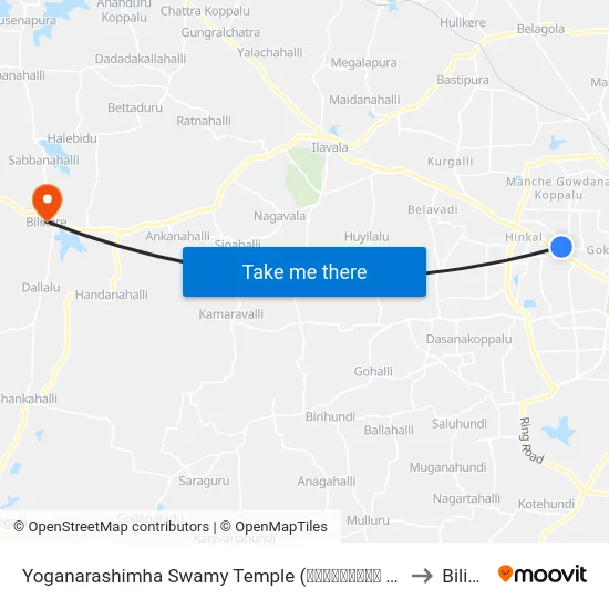 Yoganarashimha Swamy Temple (ಯೋಗನರಸಿಂಹ ಸ್ವಾಮಿ ದೇವಸ್ಥಾನ) to Bilikere map