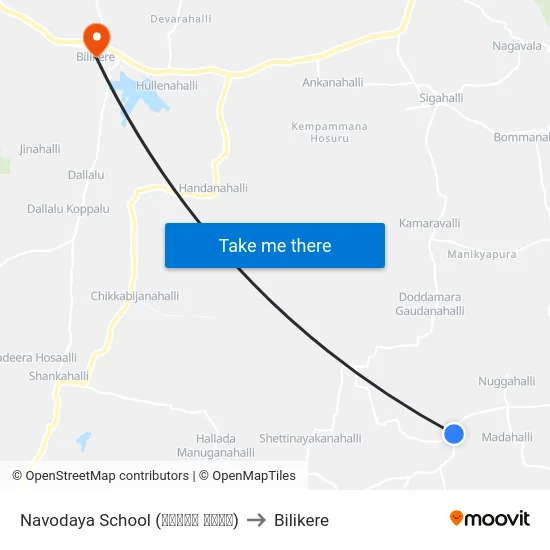 Navodaya School (ನವೋದಯ ಶಾಲೆ) to Bilikere map