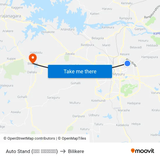 Auto Stand (ಆಟೋ ನಿಲ್ದಾಣ) to Bilikere map