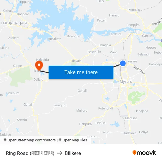 Ring Road (ರಿಂಗ್ ರೋಡ್) to Bilikere map