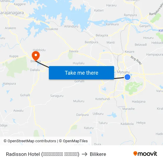 Radisson Hotel (ರ‍್ಯಾಡಿಸನ್ ಹೋಟೆಲ್) to Bilikere map