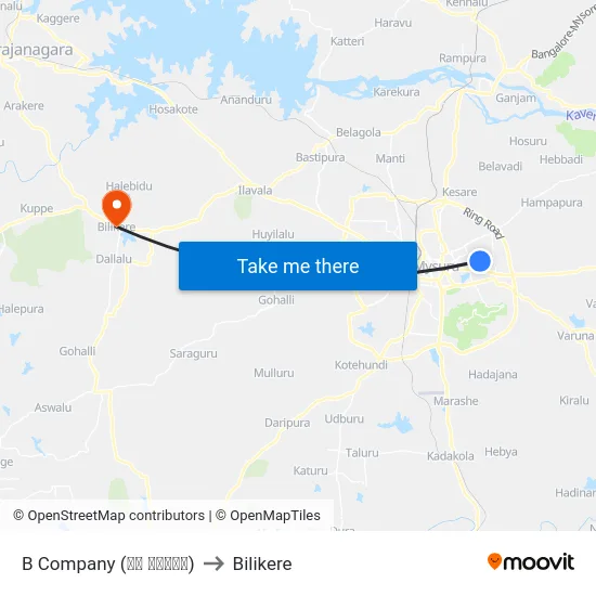 B Company (ಬಿ ಕಂಪನಿ) to Bilikere map