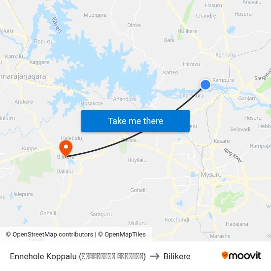 Ennehole Koppalu (ಎಣ್ಣೆಹೊಳೆ ಕೊಪ್ಪಲು) to Bilikere map