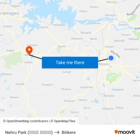 Nehru Park (ನೆಹರೂ ಪಾರ್ಕ್‌) to Bilikere map