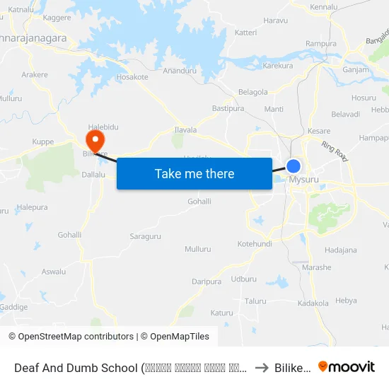 Deaf And Dumb School (ಕಿವುಡ ಮತ್ತು ಮೂಗರ ಶಾಲೆ) to Bilikere map