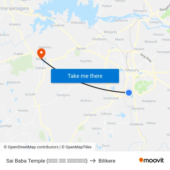 Sai Baba Temple (ಸಾಯಿ ಬಾಬ ದೇವಸ್ಥಾನ) to Bilikere map