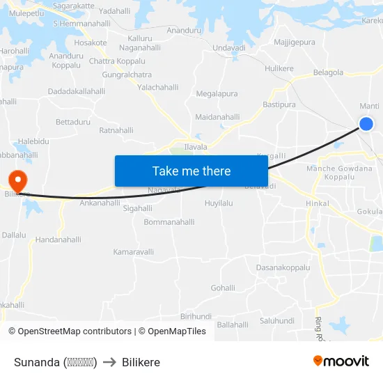 Sunanda (ಸುನಂದ) to Bilikere map