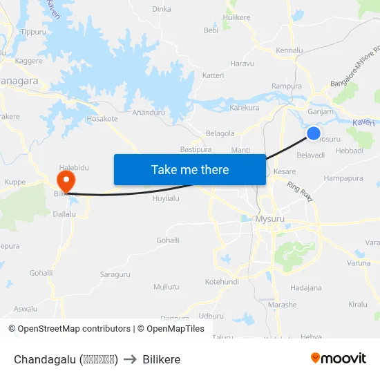 Chandagalu (ಚಂದಗಳು) to Bilikere map