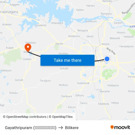 Gayathripuram (ಗಾಯತ್ರಿಪುರಂ) to Bilikere map