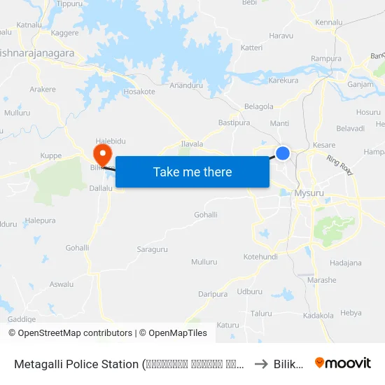 Metagalli Police Station (ಮೆಟಗಳ್ಳಿ ಪೋಲೀಸ್ ಸ್ಟೇಷನ್) to Bilikere map