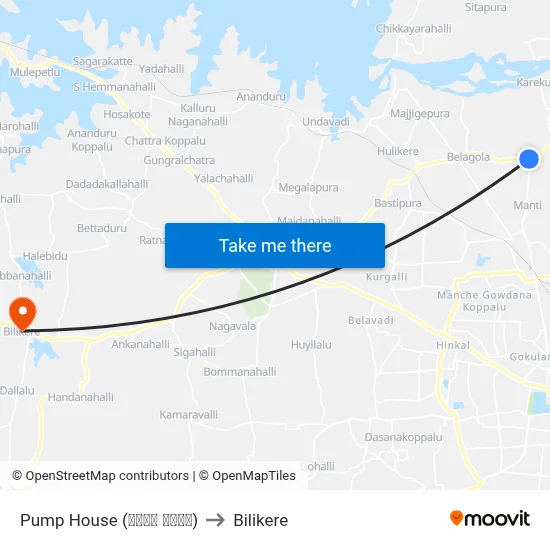 Pump House (ಪಂಪ್‌ ಹೌಸ್) to Bilikere map