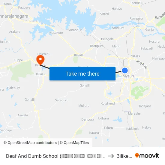 Deaf And Dumb School (ಕಿವುಡ ಮತ್ತು ಮೂಗರ ಶಾಲೆ) to Bilikere map