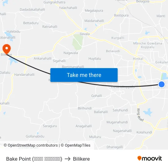 Bake Point (ಬೇಕ್ ಪಾಯಿಂಟ್) to Bilikere map