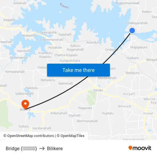 Bridge (ಸೇತುವೆ) to Bilikere map