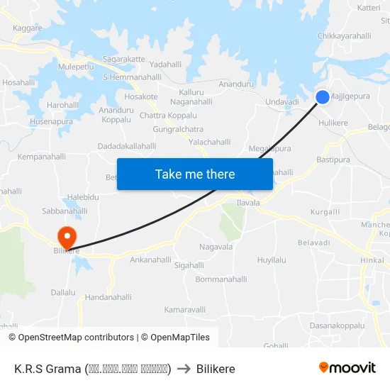 K.R.S Grama (ಕೆ.ಆರ್.ಎಸ್ ಗ್ರಾಮ) to Bilikere map