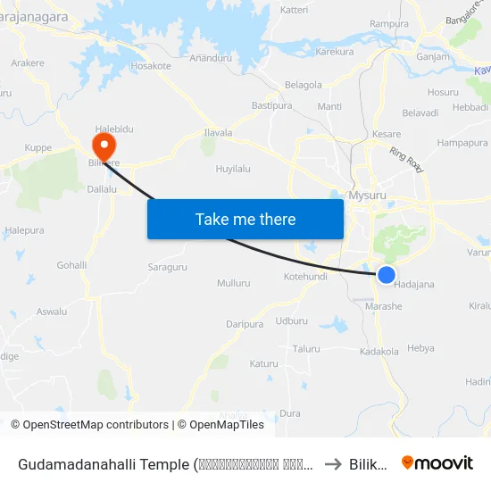 Gudamadanahalli Temple (ಗುಡಮಾದನಹಳ್ಳಿ ದೇವಸ್ಥಾನ) to Bilikere map