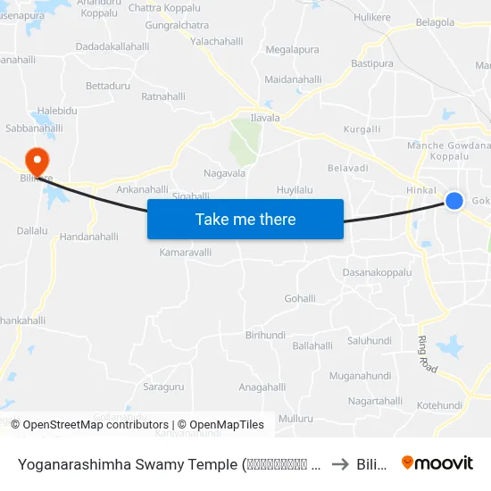 Yoganarashimha Swamy Temple (ಯೋಗನರಸಿಂಹ ಸ್ವಾಮಿ ದೇವಸ್ಥಾನ) to Bilikere map
