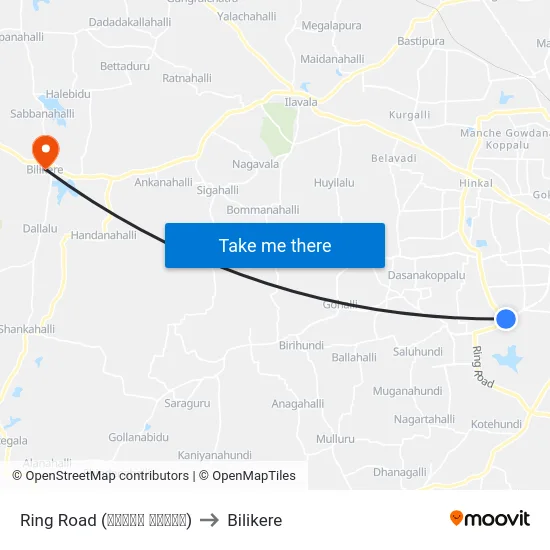 Ring Road (ರಿಂಗ್ ರಸ್ತೆ) to Bilikere map