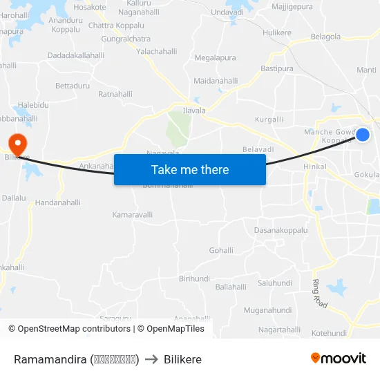 Ramamandira (ರಾಮಮಂದಿರ) to Bilikere map
