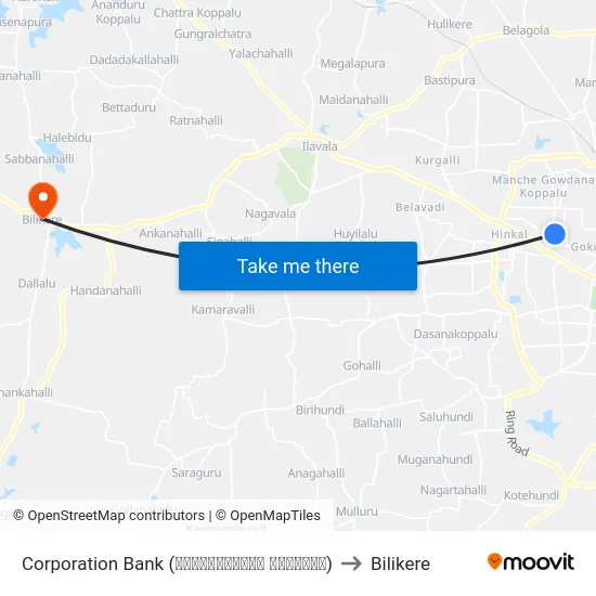 Corporation Bank (ಕಾರ್ಪೊರೇಷನ್ ಬ್ಯಾಂಕ್) to Bilikere map