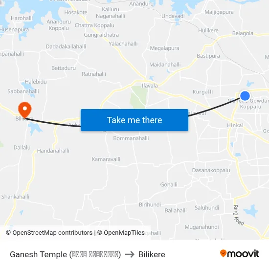 Ganesh Temple (ಗಣೇಶ ದೇವಸ್ಥಾನ) to Bilikere map