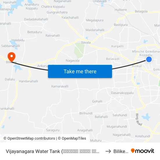 Vijayanagara Water Tank (ವಿಜಯನಗರ ವಾಟರ್ ಟ್ಯಾಂಕ್) to Bilikere map