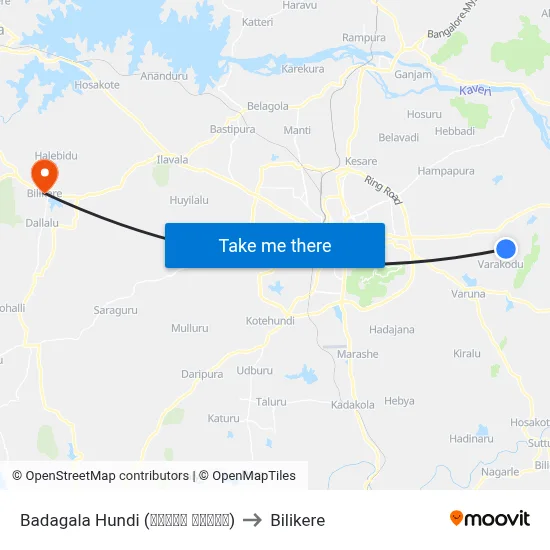 Badagala Hundi (ಬಾಡಗಲ ಹುಂಡಿ) to Bilikere map