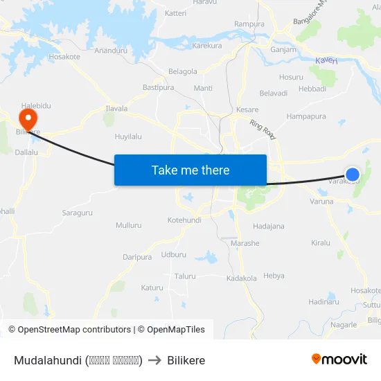 Mudalahundi (ಮೂಡಲ ಹುಂಡಿ) to Bilikere map