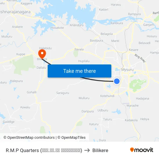 R.M.P Quarters (ಆರ್.ಎಂ.ಪಿ ಕ್ವಾಟರ‍್ಸ್) to Bilikere map