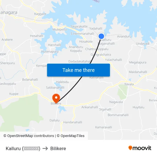 Kalluru (ಕಲ್ಲೂರು) to Bilikere map