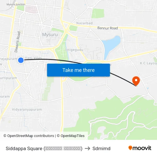 Siddappa Square (ಸಿದ್ದಪ್ಪ ಸ್ಕ್ವೇರ್) to Sdmimd map