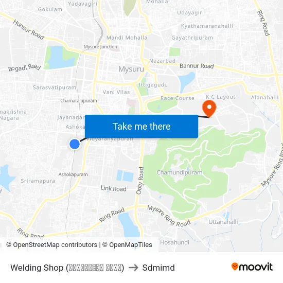 Welding Shop (ವೆಲ್ಡಿಂಗ್‌ ಶಾಪ್‌) to Sdmimd map