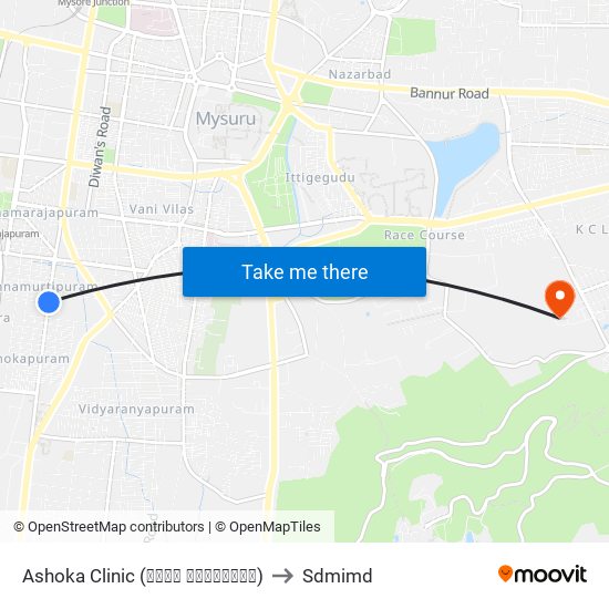 Ashoka Clinic (ಅಶೋಕ ಕ್ಲಿನಿಕ್) to Sdmimd map