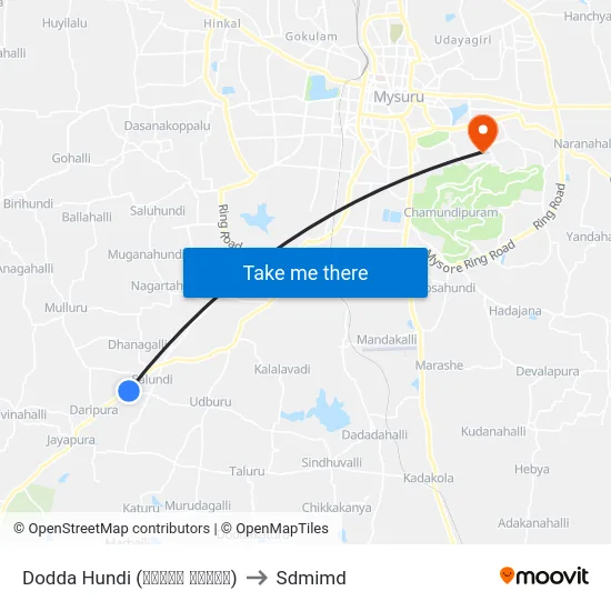 Dodda Hundi (ದೊಡ್ಡ ಹುಂಡಿ) to Sdmimd map