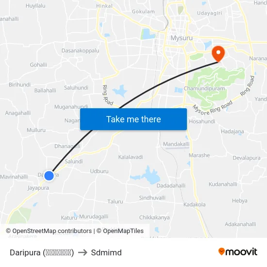Daripura (ದಾರಿಪುರ) to Sdmimd map