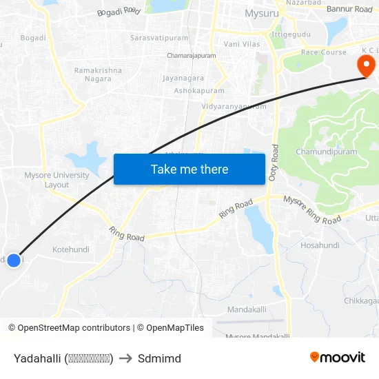 Yadahalli (ಯಾದಹಳ್ಳಿ) to Sdmimd map